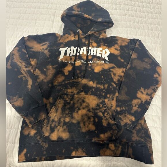 Thrasher Magazine bleach dyed sweatshirt hoodie - Picture 1 of 4